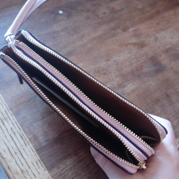 Light Blush Double Corner Zip Wristlet by Coach - Picture 5 of 5